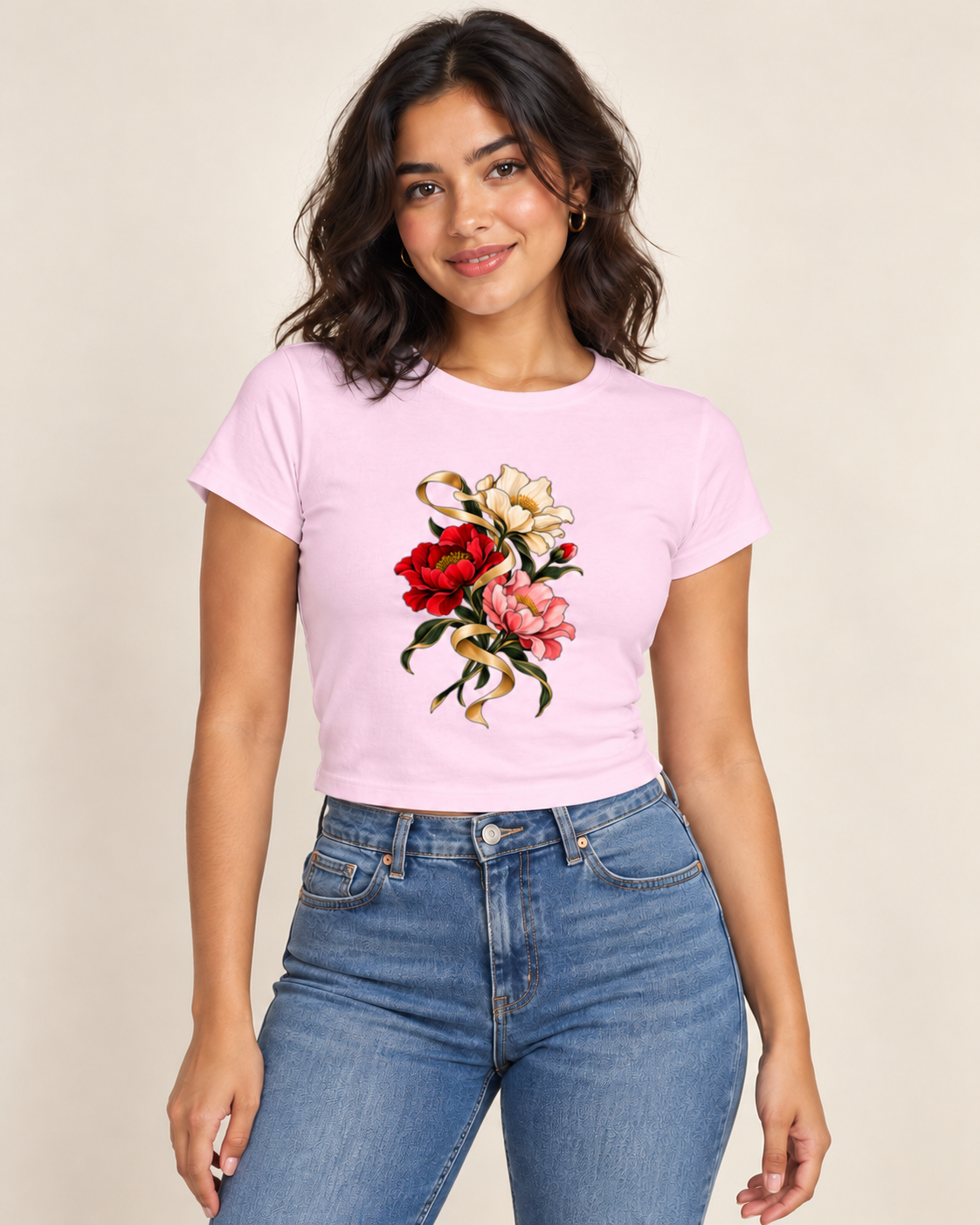 Model wearing Baby Flow in Light Baby Pink